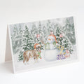 Boxer Fawn Puppy Standing Christmas Greeting Cards Pack of 8 Blank Cards with Envelopes Whimsical A7 Size 5x7