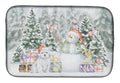West Highland White Terrier Christmas Dish Drying Mat Absorbent Dish Drying Mat Pad for Kitchen Counter Dish Drainer Mat for Countertop, 14 x 21", Multicolor