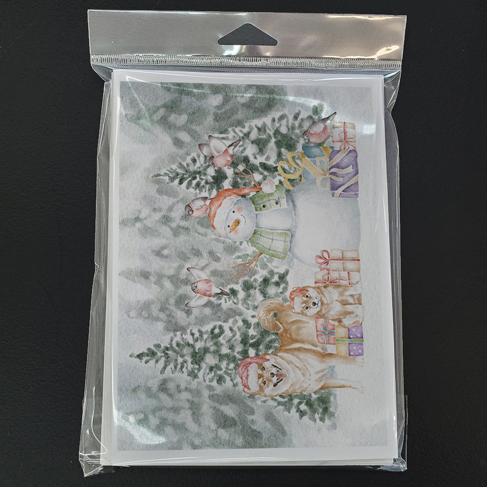 Shiba Inu Adult and Puppy Christmas Greeting Cards Pack of 8 Blank Cards with Envelopes Whimsical A7 Size 5x7