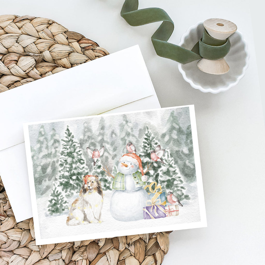Sheltie/Shetland Sheepdog Sable Christmas Greeting Cards Pack of 8 Blank Cards with Envelopes Whimsical A7 Size 5x7