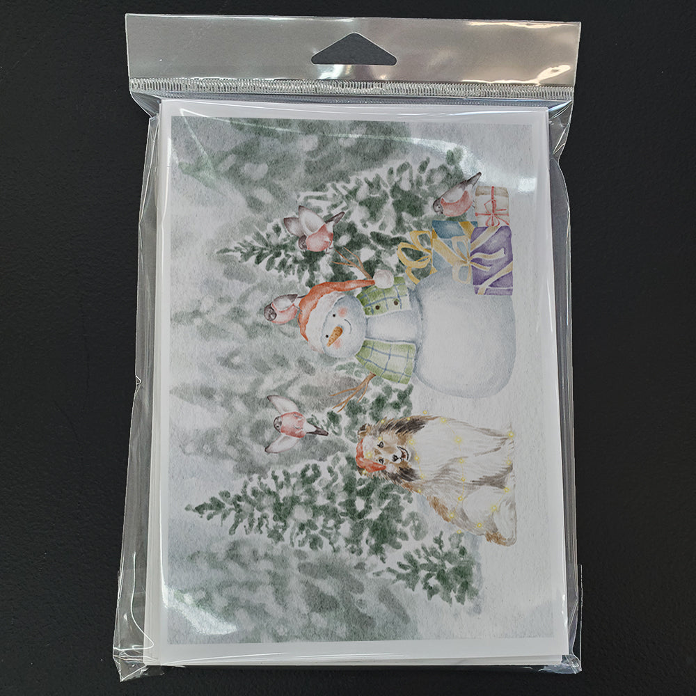 Sheltie/Shetland Sheepdog Sable Christmas Greeting Cards Pack of 8 Blank Cards with Envelopes Whimsical A7 Size 5x7