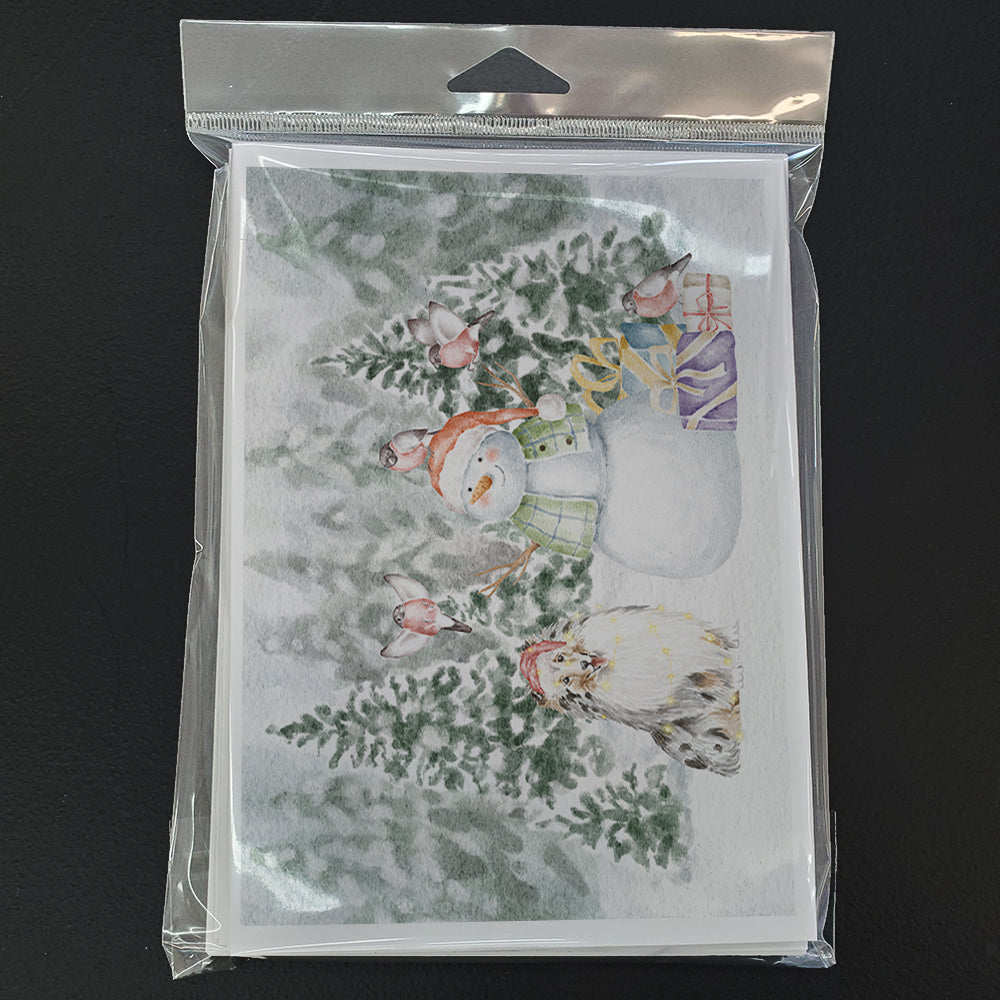 Sheltie/Shetland Sheepdog Blue Merle Christmas Greeting Cards Pack of 8 Blank Cards with Envelopes Whimsical A7 Size 5x7