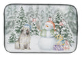 Briard Smiling Christmas Dish Drying Mat Absorbent Dish Drying Mat Pad for Kitchen Counter Dish Drainer Mat for Countertop, 14 x 21", Multicolor