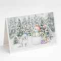 Bichon Frise Christmas Greeting Cards Pack of 8 Blank Cards with Envelopes Whimsical A7 Size 5x7