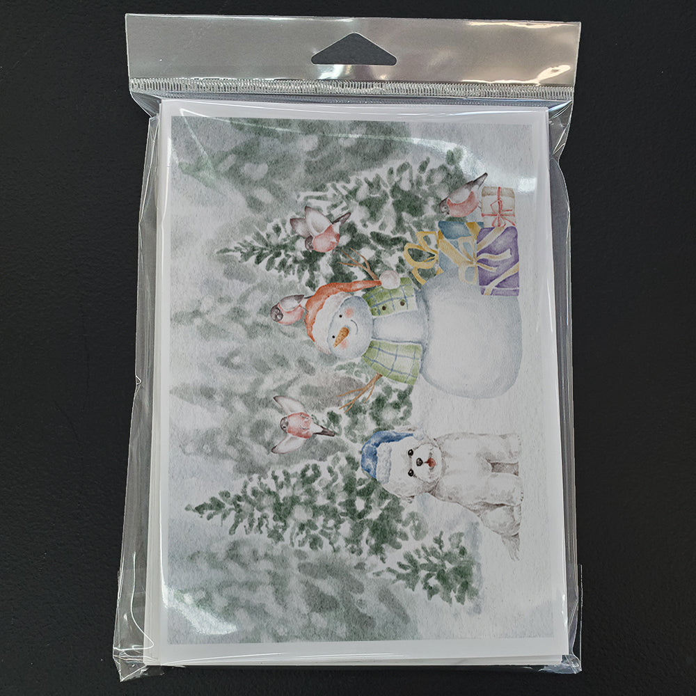 Bichon Frise Christmas Greeting Cards Pack of 8 Blank Cards with Envelopes Whimsical A7 Size 5x7