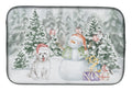 Bichon Frise Smiling Christmas Dish Drying Mat Absorbent Dish Drying Mat Pad for Kitchen Counter Dish Drainer Mat for Countertop, 14 x 21", Multicolor