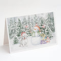 Bichon Frise Smiling Christmas Greeting Cards Pack of 8 Blank Cards with Envelopes Whimsical A7 Size 5x7