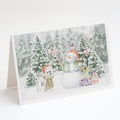 Bichon Frise Standing Christmas Greeting Cards Pack of 8 Blank Cards with Envelopes Whimsical A7 Size 5x7