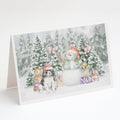 English Springer Spaniel Black and White Christmas Greeting Cards Pack of 8 Blank Cards with Envelopes Whimsical A7 Size 5x7