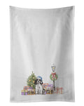 Cocker Spaniel Black and White with Christmas Wonderland Kitchen Towel Set of 2 White Dish Towels Decorative Bathroom Hand towel for Hand, Face, Hair, Yoga, Tea, Dishcloth, 19 X 28", White