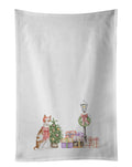 Ibizan Hound Sitting with Christmas Wonderland Kitchen Towel Set of 2 White Dish Towels Decorative Bathroom Hand towel for Hand, Face, Hair, Yoga, Tea, Dishcloth, 19 X 28", White