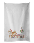 Shiba Inu Duo Kitchen Towel Set of 2 White Dish Towels Decorative Bathroom Hand towel for Hand, Face, Hair, Yoga, Tea, Dishcloth, 19 X 28", White