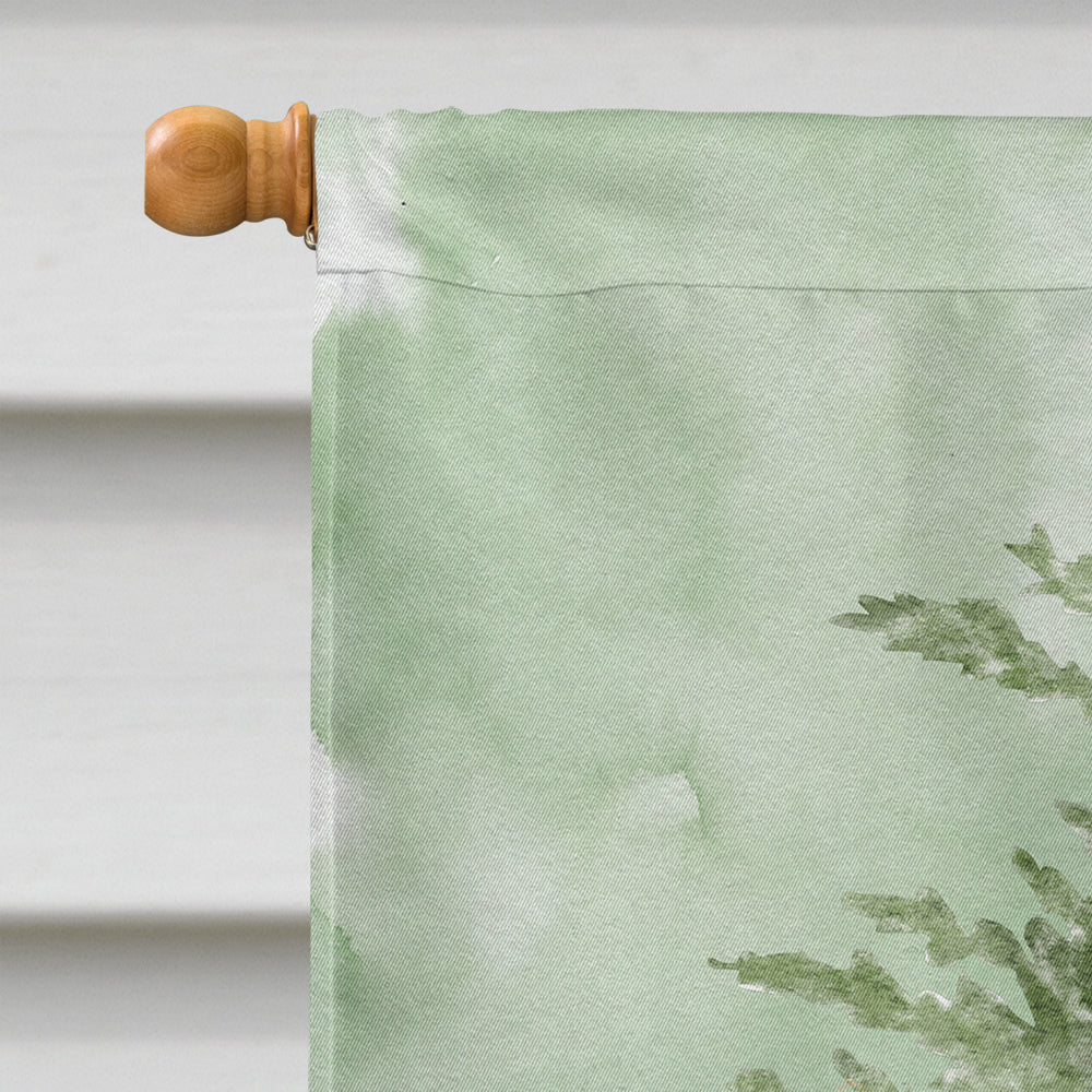 French Bulldog Fawn Christmas Presents and Tree House Flag 28x40 Porch Sleeve Pole Decorative Outside Yard Banner Artwork Wall Hanging, Polyester