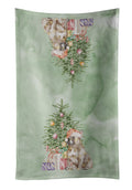 French Bulldog Fawn Christmas Presents and Tree Kitchen Towel Velour Plush Front and Cotton Loop Back Machine Washable