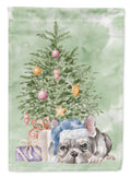 French Bulldog Black #1 Christmas Presents and Tree House Flag 28x40 Porch Sleeve Pole Decorative Outside Yard Banner Artwork Wall Hanging, Polyester