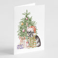 French Bulldog Black #2 Christmas Presents and Tree Greeting Cards Pack of 8 Blank Cards with Envelopes Whimsical A7 Size 5x7
