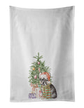 French Bulldog Black #2 Christmas Presents and Tree Kitchen Towel Set of 2 White Dish Towels Decorative Bathroom Hand towel for Hand, Face, Hair, Yoga, Tea, Dishcloth, 19 X 28", White