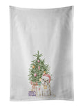 French Bulldog White Christmas Presents and Tree Kitchen Towel Set of 2 White Dish Towels Decorative Bathroom Hand towel for Hand, Face, Hair, Yoga, Tea, Dishcloth, 19 X 28", White