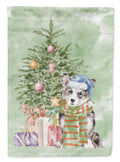 Corgi Cardigan Blue Merle Christmas Presents and Tree House Flag 28x40 Porch Sleeve Pole Decorative Outside Yard Banner Artwork Wall Hanging, Polyester