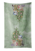 Corgi Cardigan Blue Merle Christmas Presents and Tree Kitchen Towel Velour Plush Front and Cotton Loop Back Machine Washable