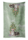 Corgi Pembroke Tricolor Christmas Presents and Tree Kitchen Towel Velour Plush Front and Cotton Loop Back Machine Washable