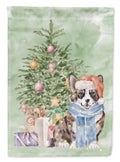 Corgi Cardigan Christmas Presents and Tree House Flag 28x40 Porch Sleeve Pole Decorative Outside Yard Banner Artwork Wall Hanging, Polyester