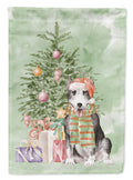 Bull Terrier Black Christmas Presents and Tree House Flag 28x40 Porch Sleeve Pole Decorative Outside Yard Banner Artwork Wall Hanging, Polyester