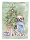 Australian Shepherd Christmas Presents and Tree House Flag 28x40 Porch Sleeve Pole Decorative Outside Yard Banner Artwork Wall Hanging, Polyester