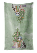 Australian Shepherd Puppy Christmas Presents and Tree Kitchen Towel Velour Plush Front and Cotton Loop Back Machine Washable