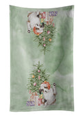 Australian Shepherd High Five Christmas Presents and Tree Kitchen Towel Velour Plush Front and Cotton Loop Back Machine Washable