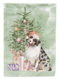Australian Shepherd #2 Christmas Presents and Tree House Flag 28x40 Porch Sleeve Pole Decorative Outside Yard Banner Artwork Wall Hanging, Polyester