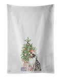 Australian Shepherd #2 Christmas Presents and Tree Kitchen Towel Set of 2 White Dish Towels Decorative Bathroom Hand towel for Hand, Face, Hair, Yoga, Tea, Dishcloth, 19 X 28", White