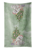 Samoyed Caught Up Christmas Presents and Tree Kitchen Towel Velour Plush Front and Cotton Loop Back Machine Washable