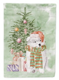 Samoyed Christmas Presents and Tree House Flag 28x40 Porch Sleeve Pole Decorative Outside Yard Banner Artwork Wall Hanging, Polyester