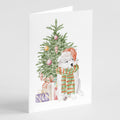 Samoyed Christmas Presents and Tree Greeting Cards Pack of 8 Blank Cards with Envelopes Whimsical A7 Size 5x7