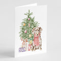 Dachshund Chocolate Piebald Dapple  Christmas Presents and Tree Greeting Cards Pack of 8 Blank Cards with Envelopes Whimsical A7 Size 5x7