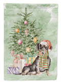 Dachshund Black Tan Christmas Presents and Tree House Flag 28x40 Porch Sleeve Pole Decorative Outside Yard Banner Artwork Wall Hanging, Polyester