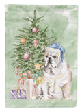 Bulldog, English Bulldog Christmas Presents and Tree House Flag 28x40 Porch Sleeve Pole Decorative Outside Yard Banner Artwork Wall Hanging, Polyester