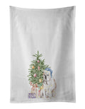 Bulldog, English Bulldog Christmas Presents and Tree Kitchen Towel Set of 2 White Dish Towels Decorative Bathroom Hand towel for Hand, Face, Hair, Yoga, Tea, Dishcloth, 19 X 28", White