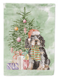 Cocker Spaniel English Black Tan Christmas Presents and Tree House Flag 28x40 Porch Sleeve Pole Decorative Outside Yard Banner Artwork Wall Hanging, Polyester