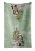 Cocker Spaniel English Black Tan Christmas Presents and Tree Kitchen Towel Velour Plush Front and Cotton Loop Back Machine Washable