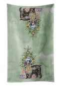 Cocker Spaniel English Black Christmas Presents and Tree Kitchen Towel Velour Plush Front and Cotton Loop Back Machine Washable