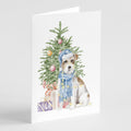 Jack Russell Terrier Wire Christmas Presents and Tree Greeting Cards Pack of 8 Blank Cards with Envelopes Whimsical A7 Size 5x7