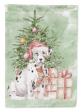 Dalmatian Christmas Presents and Tree House Flag 28x40 Porch Sleeve Pole Decorative Outside Yard Banner Artwork Wall Hanging, Polyester