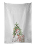 Dalmatian Christmas Presents and Tree Kitchen Towel Set of 2 White Dish Towels Decorative Bathroom Hand towel for Hand, Face, Hair, Yoga, Tea, Dishcloth, 19 X 28", White