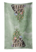 German Shepherd Momma Baby Christmas Presents and Tree Kitchen Towel Velour Plush Front and Cotton Loop Back Machine Washable