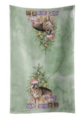 German Shepherd Christmas Presents and Tree Kitchen Towel Velour Plush Front and Cotton Loop Back Machine Washable