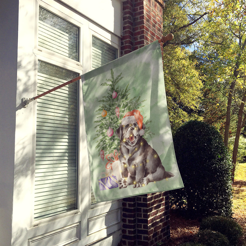 Labrador Retriever Black Puppy Christmas Presents and Tree House Flag 28x40 Porch Sleeve Pole Decorative Outside Yard Banner Artwork Wall Hanging, Polyester