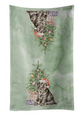 Labrador Retriever Black Puppy Christmas Presents and Tree Kitchen Towel Velour Plush Front and Cotton Loop Back Machine Washable