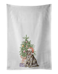 Labrador Retriever Black Puppy Christmas Presents and Tree Kitchen Towel Set of 2 White Dish Towels Decorative Bathroom Hand towel for Hand, Face, Hair, Yoga, Tea, Dishcloth, 19 X 28", White